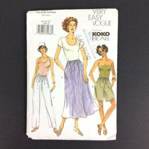 Vogue Pattern 7294 Koko Beall Skirt Shorts Pants Sz 8 10 12 Easy Sewing Pattern